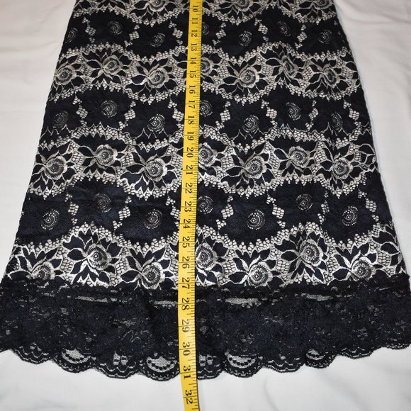 Strapless Black Lace and Cream Dress - Picture 2 of 6